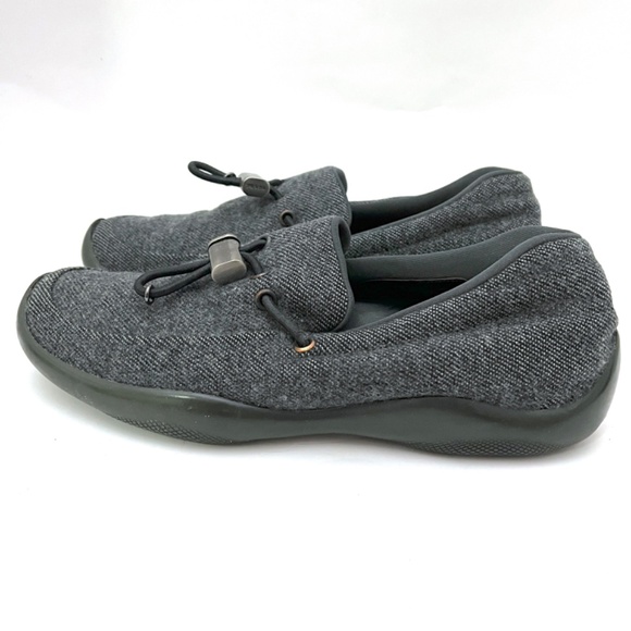 Prada Gray Wool Flat Loafers - Picture 3 of 16